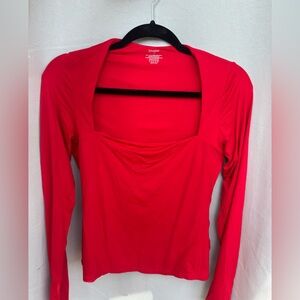Red Long Sleeve Women's Top